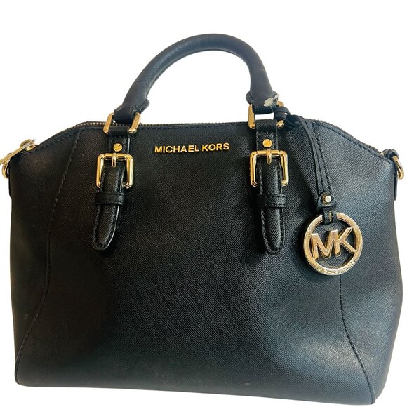 Michael Kors Handbags - Michael Kors Ciara Medium Messenger Bag Purse Black Handbag Saffiano Leather